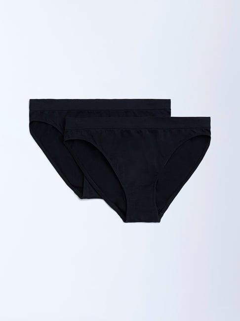 Superstar by Westside Black Seam-Free Bikini Briefs - Pack of 2