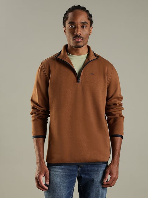 Tommy Hilfiger Brown Cotton Regular Fit Sweatshirt-picture-28