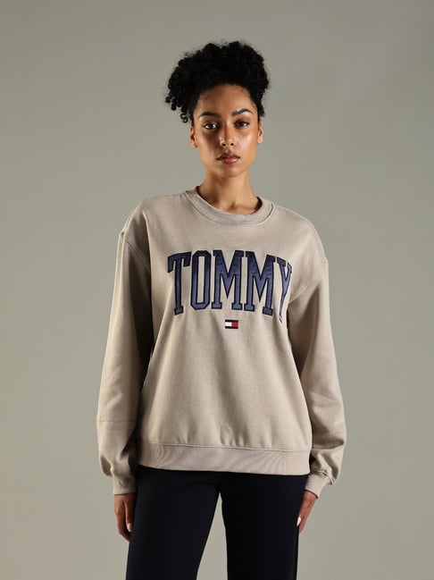 TOMMY HILFIGER Beige Logo Printed Regular Fit Sweatshirt-picture-36