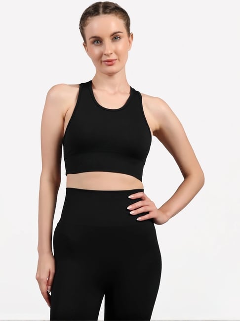 Skechers Black Regular Fit Logo Printed Sports Bra-picture-40