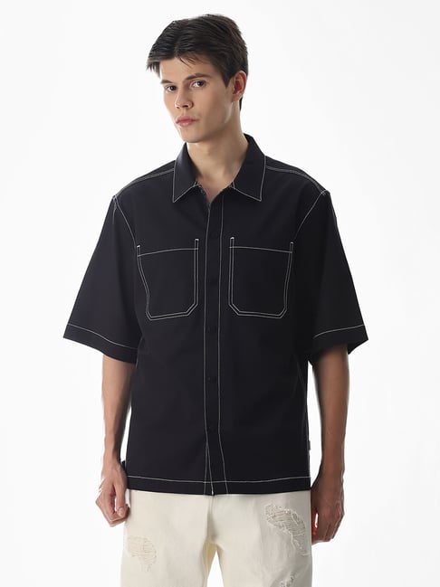Jack & Jones Black Cotton Oversized Shirt-picture-39