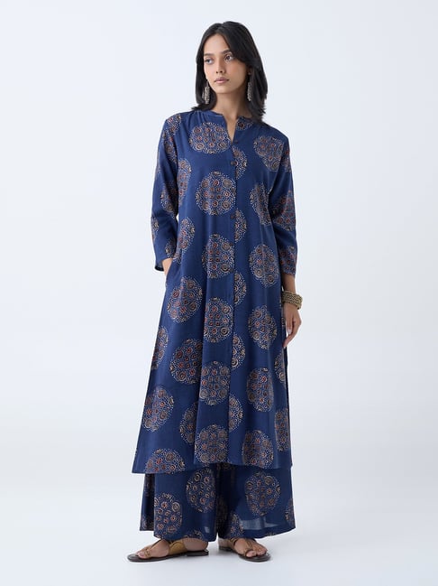 Utsa by Westside Indigo Printed A-Line Kurta-picture-13