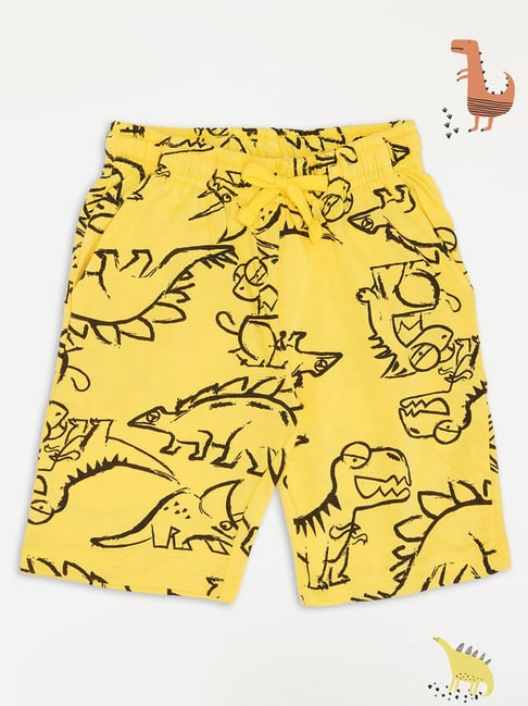Pantaloons Junior Boys Cyber Yellow Printed Shorts-picture-34