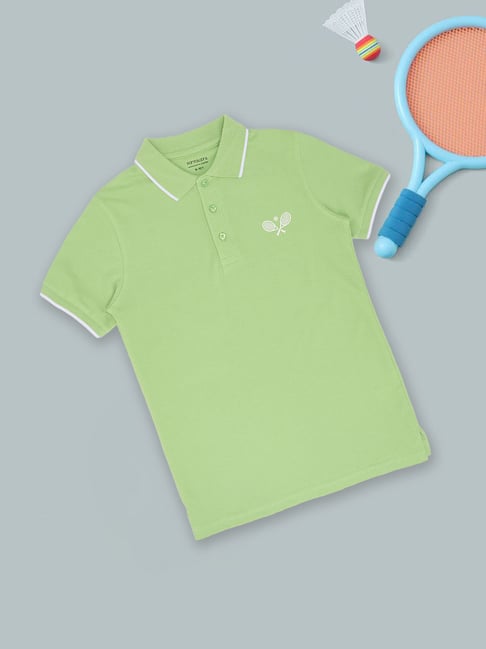 Pantaloons Junior Boys Green Banana Embroidery Polo T-Shirt-picture-28