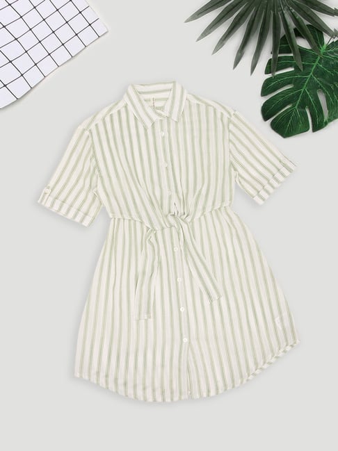 Pantaloons Junior Girls Mistletoe Striped Dress-picture-30