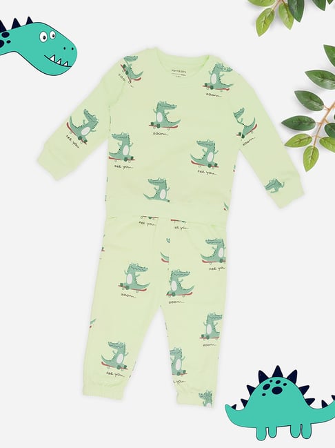 Pantaloons Baby Boys Misty Jade Printed Clothing Set