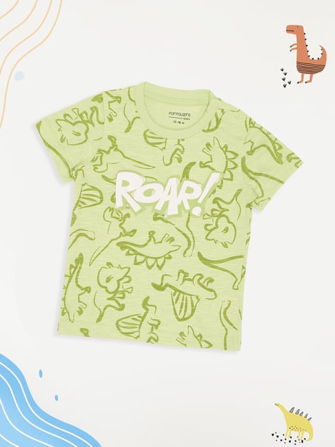 Pantaloons Baby Boys Shadow Lime Printed T-Shirt