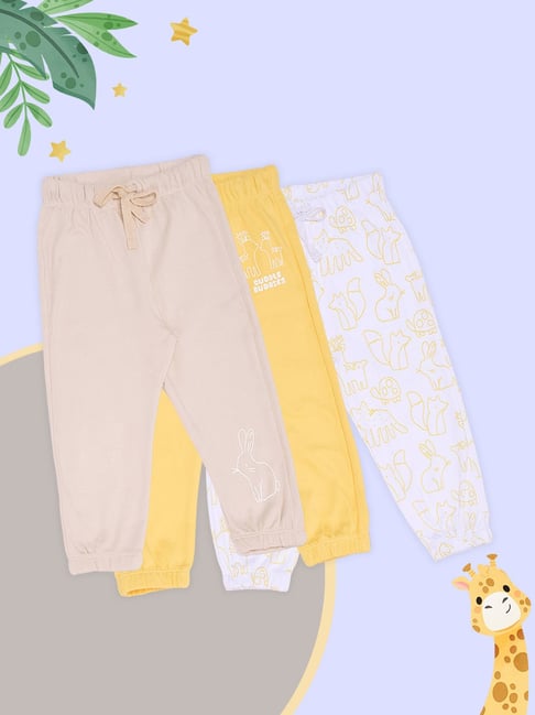 Pantaloons Baby Girls Lemon Drop Printed Joggers Pack Of