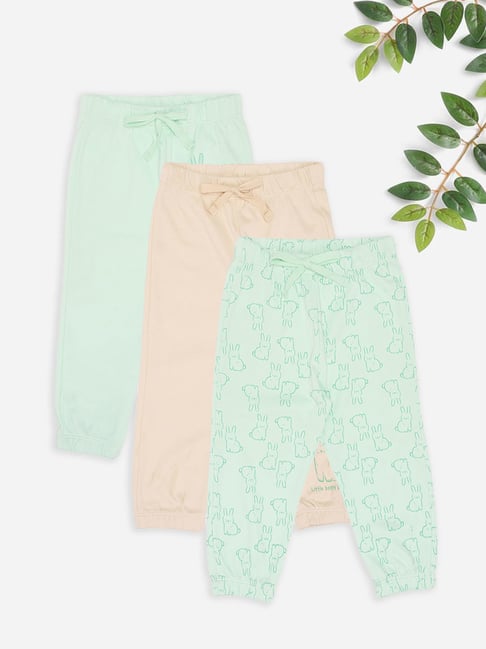 Pantaloons Baby Girls Snow White Printed Joggers Pack Of 3