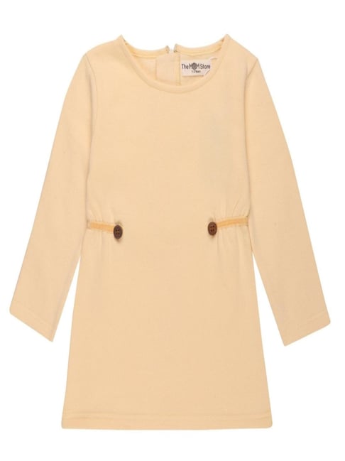 The Mom Store Girls Beige Dress