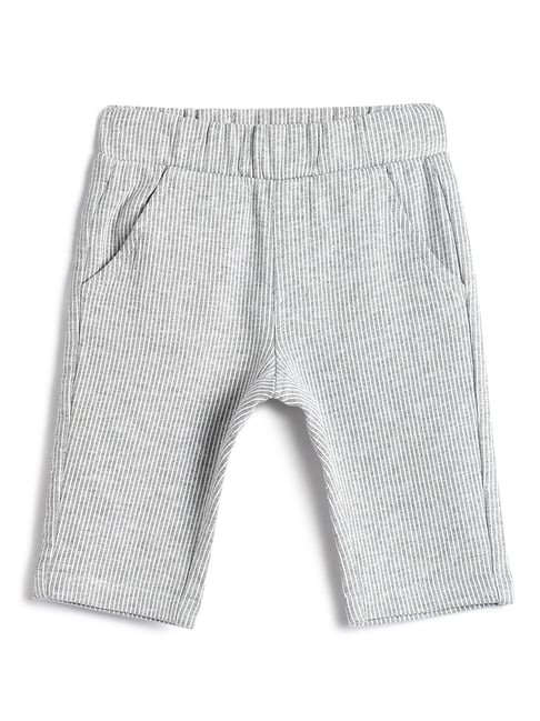 Chicco Boys Medium Grey Regular Fit Striped Trousers