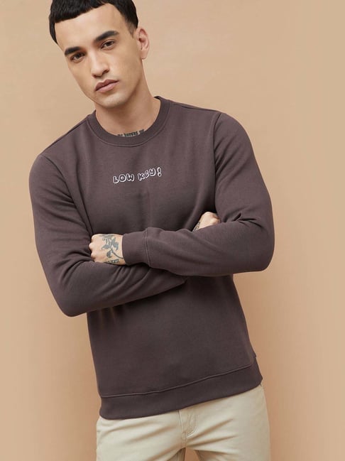 Fame Forever By Lifestyle Dark Mauve Regular Fit Printed Sweatshirt-picture-44