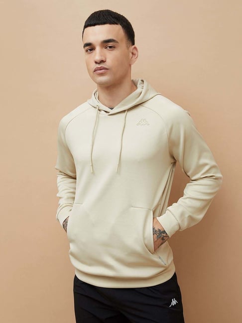 Kappa Beige Regular Fit Sports Hoodie