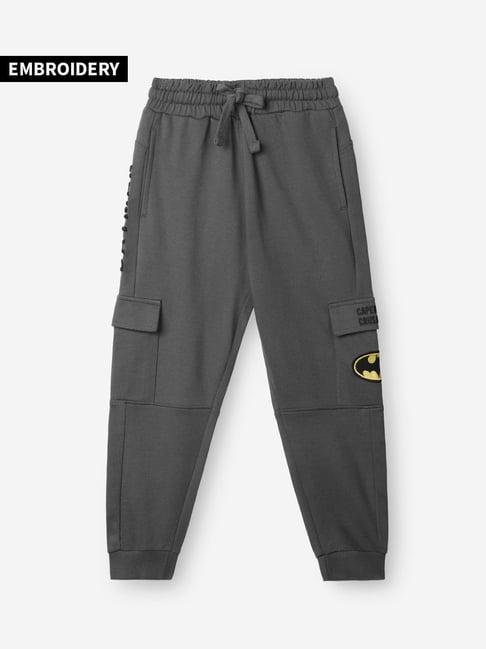 The Souled Store Boys Grey Cotton Embroidered Joggers-picture-12