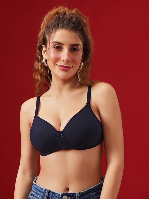 Clovia Navy Padded Wireless Bra