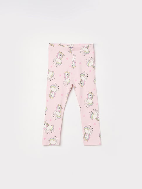 Juniors by Lifestyle Girls Light Pink Printed Leggings-picture-44