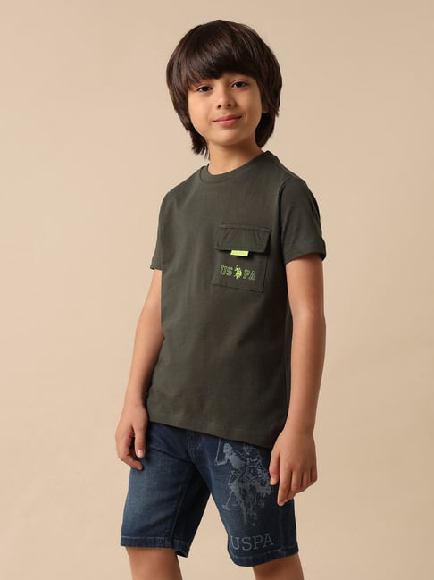 U.S. Polo Assn. Boys Green Cotton Logo T-Shirt
