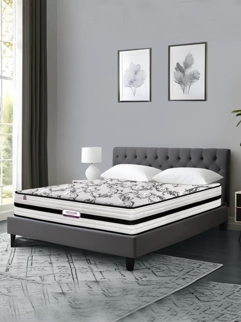 Amore White Orthoplus Plush Quilted Pocket Spring King Size Mattress (75x72x10 Inch)