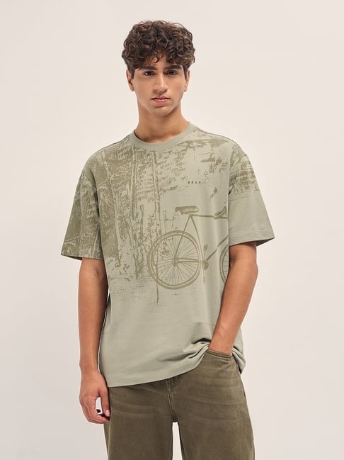The Bear House Grey Cotton Oversized Printed T-Shirt-picture-36