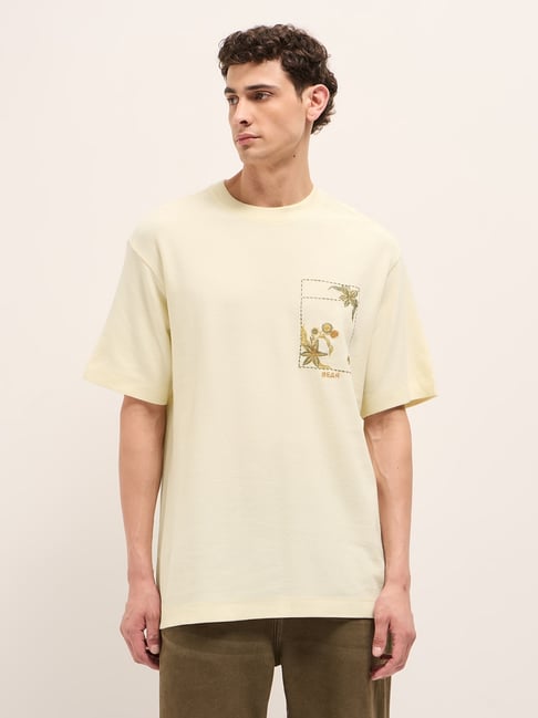 The Bear House Cream Cotton Oversized Graphic T-Shirt-picture-44