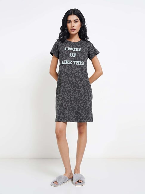 Dreamz By Pantaloons Dark Shadow Comfort Fit Printed Nighties-picture-24
