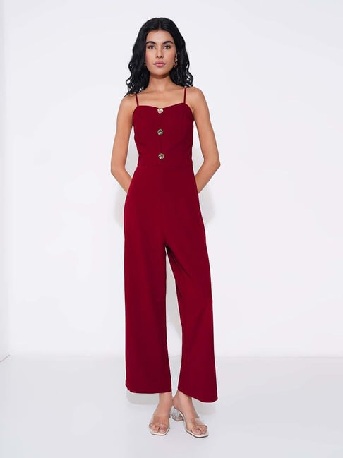 Clothing Red Skinny Leg Jumpsuit Honey By Pantaloons Savvy Red