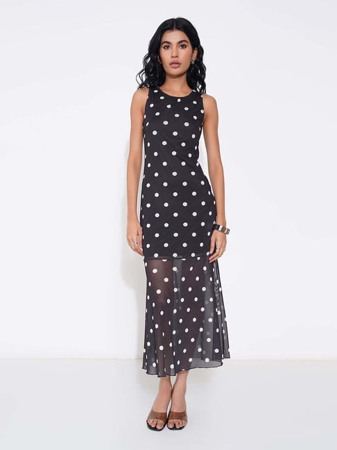 Sf Jeans By Pantaloons Jet Black Slim Fit Printed Dress-picture-17