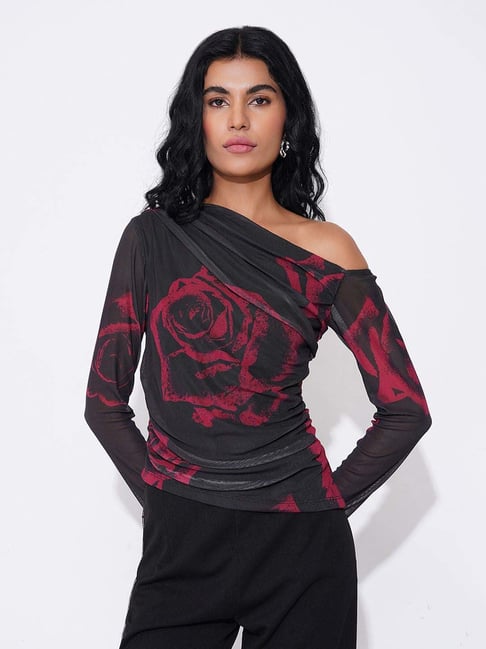 Honey By Pantaloons Black Slim Fit Printed Top-picture-10