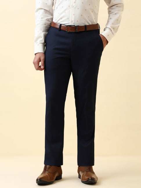 Allen Solly Navy Slim Fit Trousers-picture-47