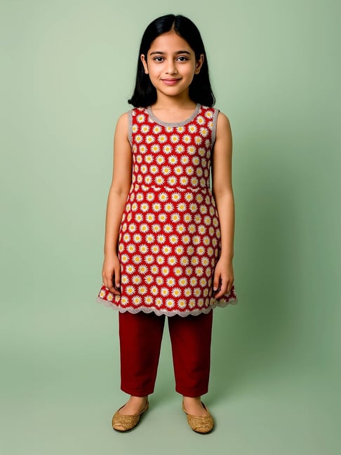KiddoPanti Girls Multicolor Cotton Printed Suit Sets-picture-21