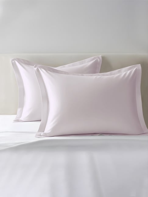 Pizuna Light Lilac Cotton Pillow Covers - Set of 2