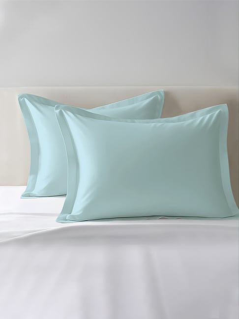 Pizuna Baby Blue Cotton Pillow Covers - Set of 2
