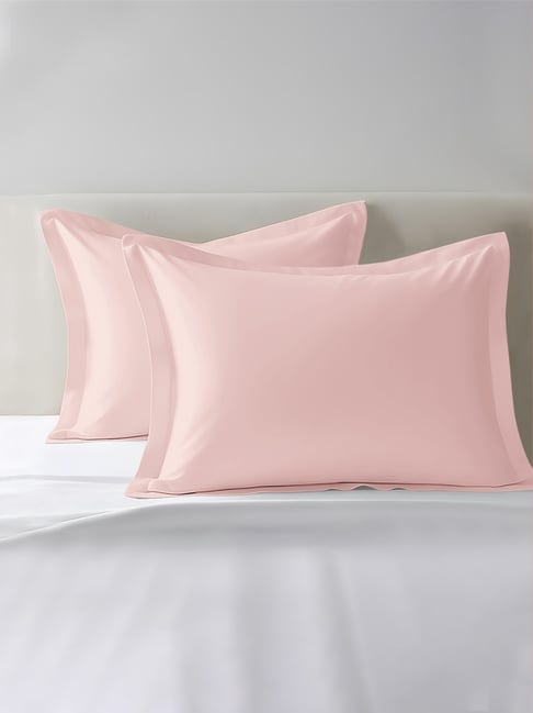 Pizuna Light Pink Cotton Pillow Covers - Set of 2
