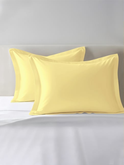 Pizuna Mellow Yellow Cotton Pillow Covers - Set of 2