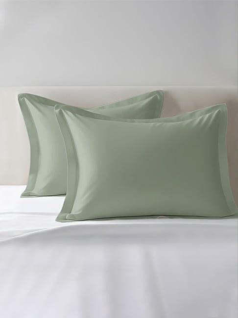 Pizuna Sea Foam Cotton Pillow Covers - Set of 2