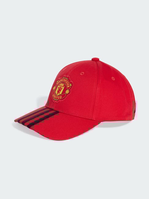 adidas Red Manchester United Striped Baseball Cap - Large