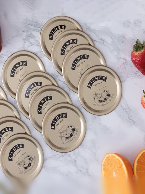 Kilner Gold Tin Wide Mouth Sealing Discs - Set of 12