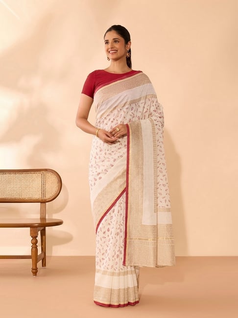 Taneira Off White Silk Abstract Saree-picture-17