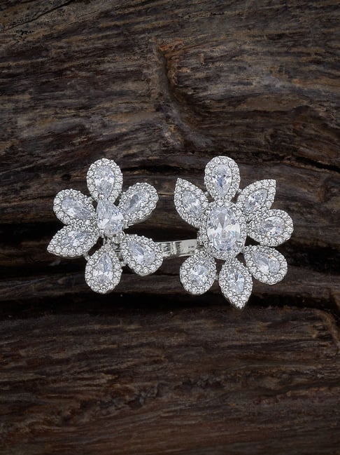 Kushal's Fashion Jewellery White Rhodium Polished Zircon Finger ring for Women-picture-34