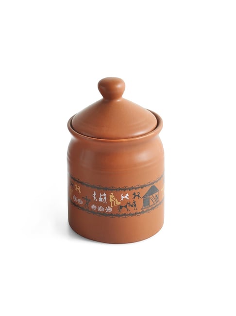 ExclusiveLane Brown Ceramic Pickle Holder