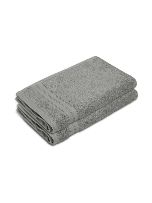 Layers Be Bold Grey Cotton Hand Towels - Set of 2-picture-19