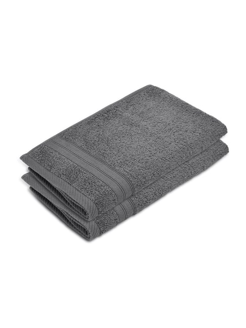 Layers Be Bold Grey Cotton Hand Towels - Set of 2-picture-48