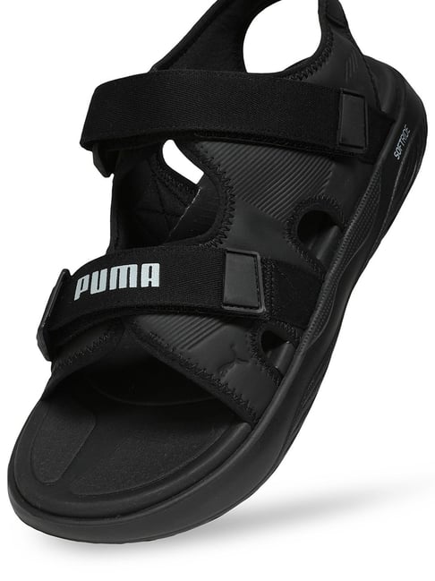Puma Unisex Softride Black Cool Mid Grey Floater Sandals