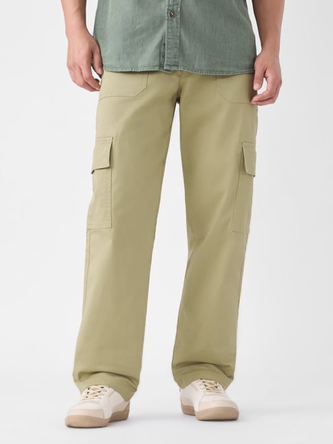 The Souled Store Desert Dune Straight Fit Solid Cargos