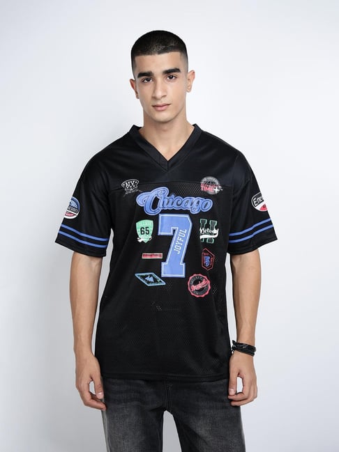 SHOWOFFFF Black Nylon Graphic Relaxed Fit T-Shirt-picture-33