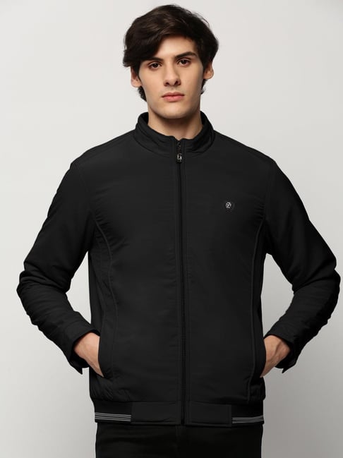 SHOWOFFFF Black Nylon Solid Regular Fit Jacket-picture-20