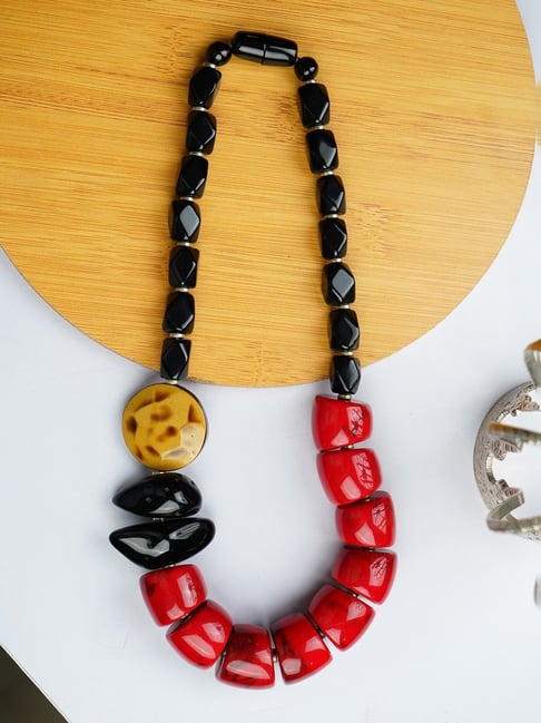 IMLI STREET Multicolor Ethnic Tribal Handmade Resin Beaded Necklace