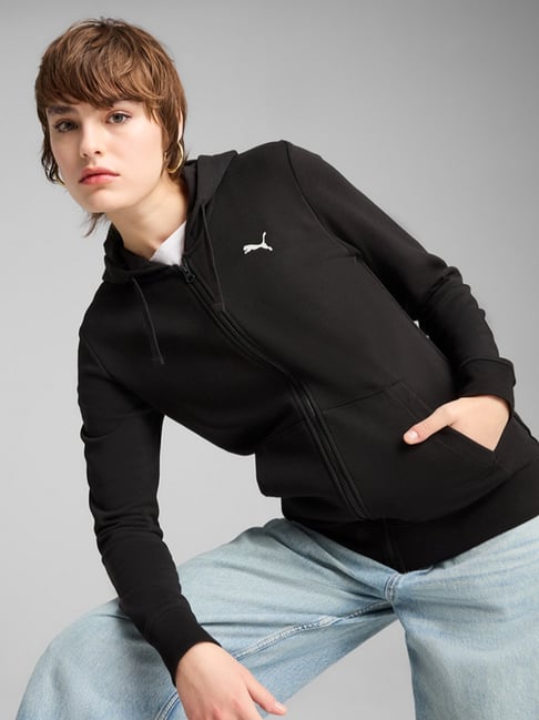 Puma Black Essentials Foundation Full Zip Regular Fit Hoodie