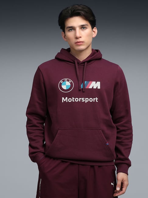 Puma Bmw Red Cotton Regular Fit Printed Hoodie-picture-43