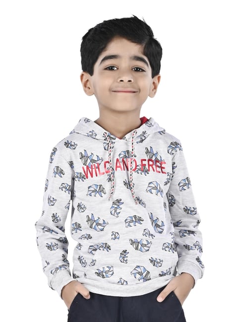 3PIN Boys Grey Cotton Regular Fit Printed Sweatshirt-picture-14